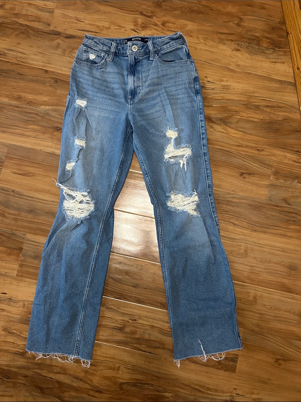 Hollister Distressed Ultra High-Rise Dad Jeans - Blue